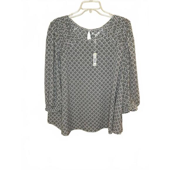 Max Studio Women's Printed Crepe Tunic Lightweight Blouse 2X Desk to Dinner - Picture 1 of 7